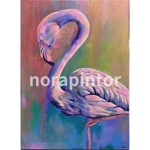 フラミンゴの絵