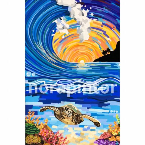 亀と海の絵