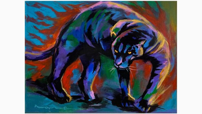 黒の動物をカラフルに画像