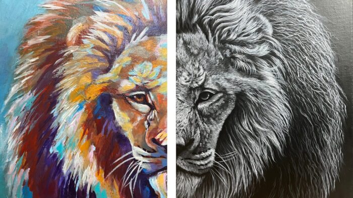 写実と抽象毛並み考画像