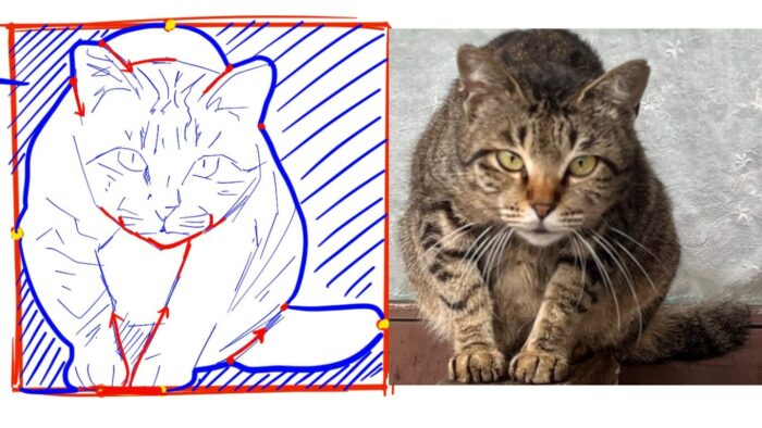 シルエットから描く方法画像