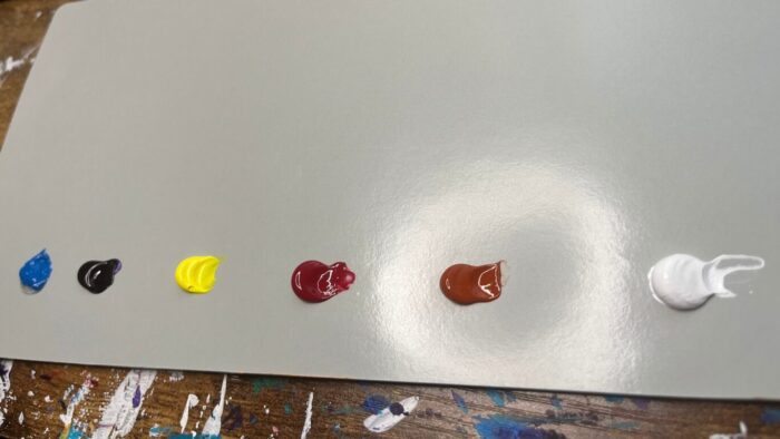 パレットにのせる絵の具の量