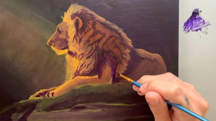 毛並みの影を描く画像